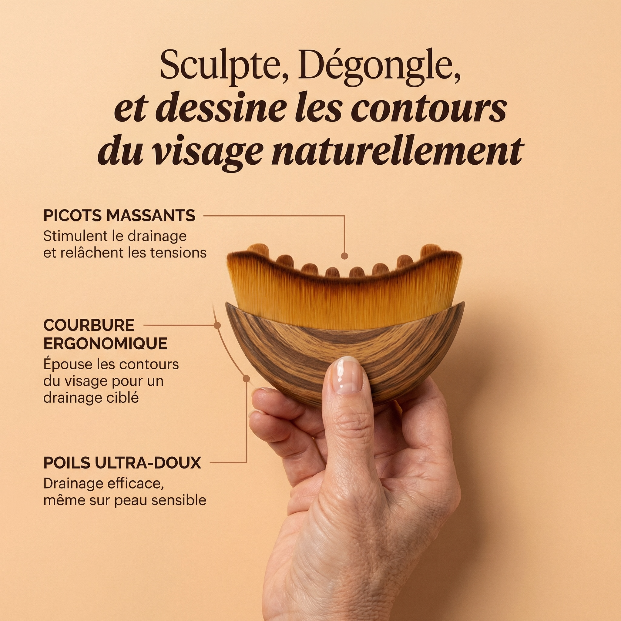 Brosse de Drainage Lymphatique Sculptante