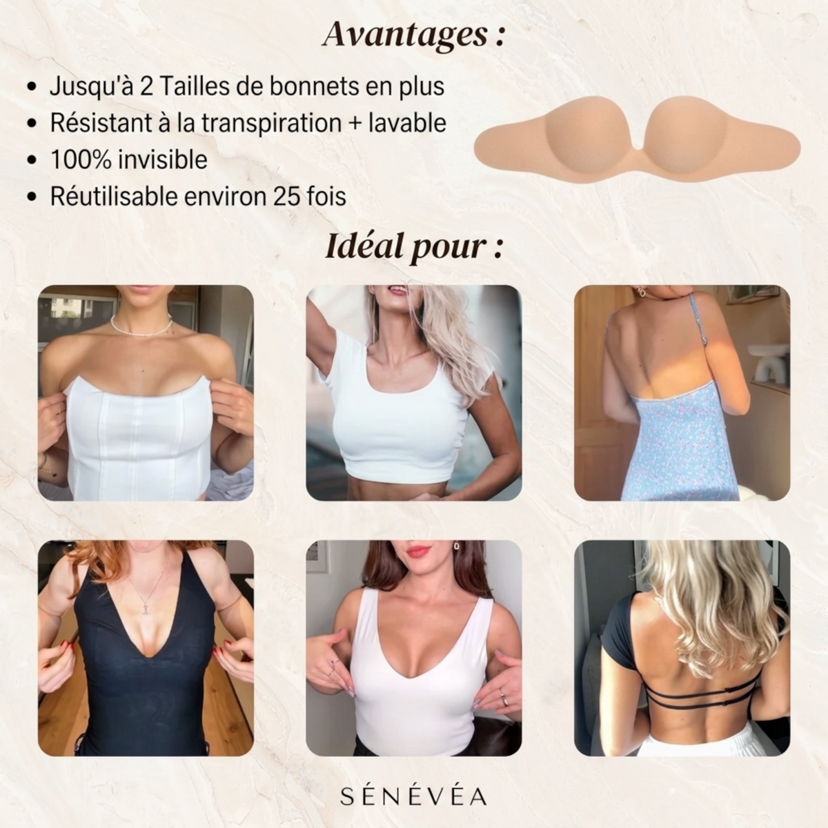Soutien-gorge adhésif push-up sans bretelles™